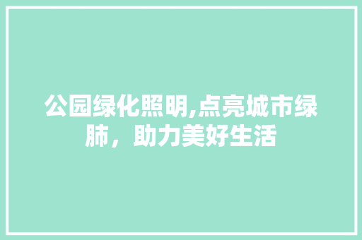 公园绿化照明,点亮城市绿肺，助力美好生活