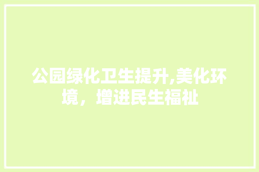 公园绿化卫生提升,美化环境，增进民生福祉