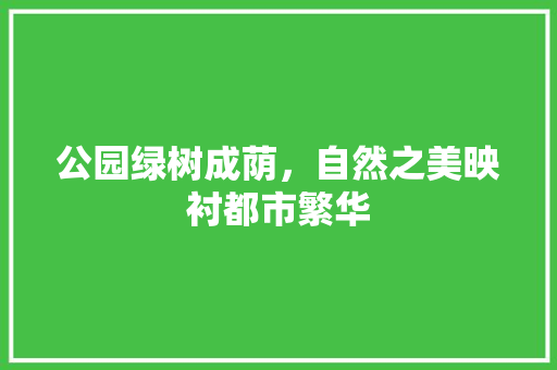 公园绿树成荫，自然之美映衬都市繁华
