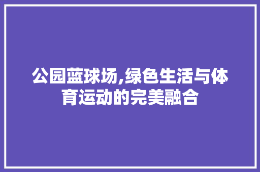 公园蓝球场,绿色生活与体育运动的完美融合