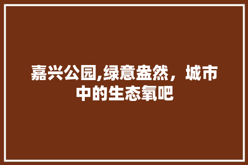 嘉兴公园,绿意盎然，城市中的生态氧吧