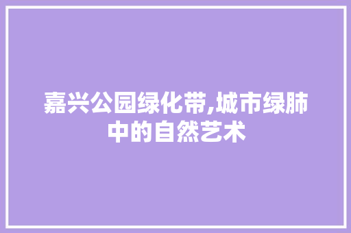 嘉兴公园绿化带,城市绿肺中的自然艺术
