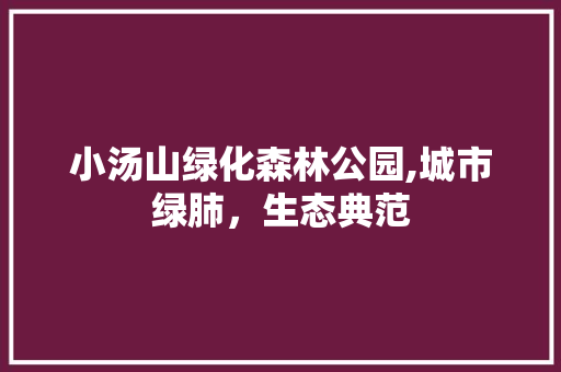 小汤山绿化森林公园,城市绿肺，生态典范
