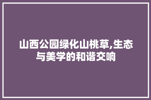 山西公园绿化山桃草,生态与美学的和谐交响