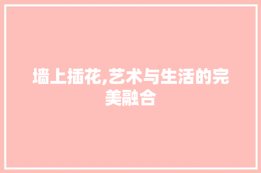 墙上插花,艺术与生活的完美融合