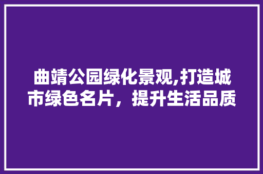 曲靖公园绿化景观,打造城市绿色名片，提升生活品质