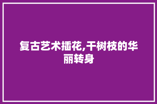 复古艺术插花,干树枝的华丽转身