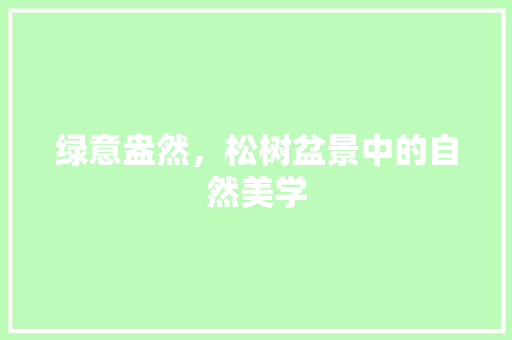 绿意盎然，松树盆景中的自然美学