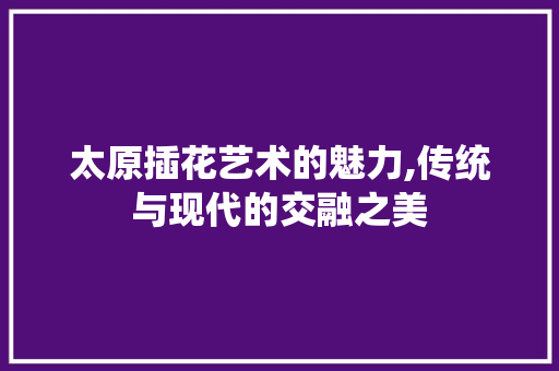 太原插花艺术的魅力,传统与现代的交融之美