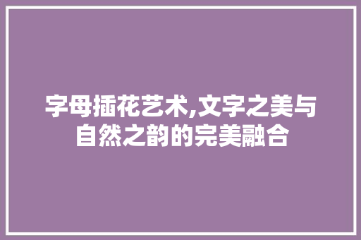 字母插花艺术,文字之美与自然之韵的完美融合
