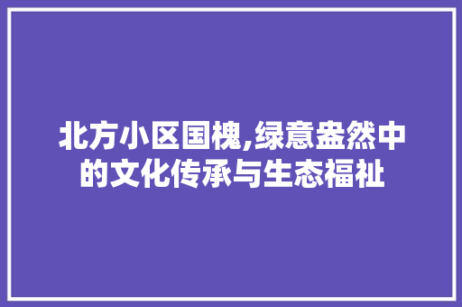 北方小区国槐,绿意盎然中的文化传承与生态福祉
