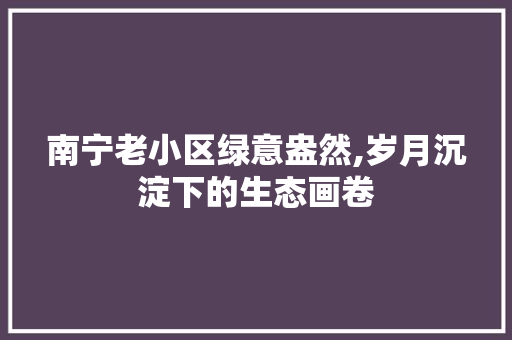 南宁老小区绿意盎然,岁月沉淀下的生态画卷