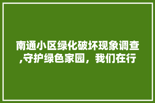 南通小区绿化破坏现象调查,守护绿色家园，我们在行动