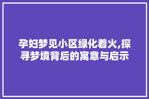 孕妇梦见小区绿化着火,探寻梦境背后的寓意与启示