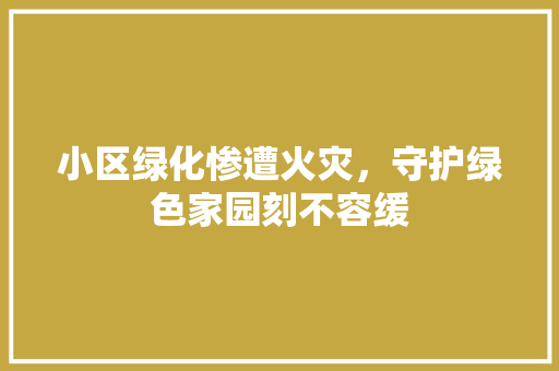 小区绿化惨遭火灾，守护绿色家园刻不容缓